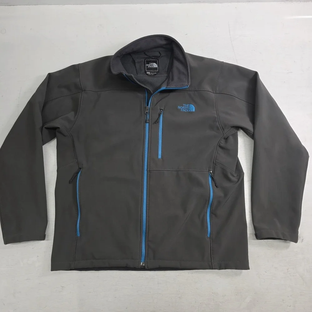 The North Face‎ Gray Workwear Outdoor Fleece Lined Soft Shell Gray Jacket Mens L